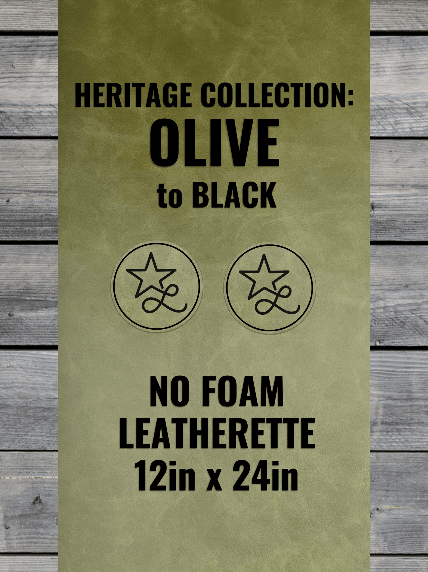 NO-FOAM Heritage Collection Olive/Black Durra-Bull Leatherette Sheets (12x24)