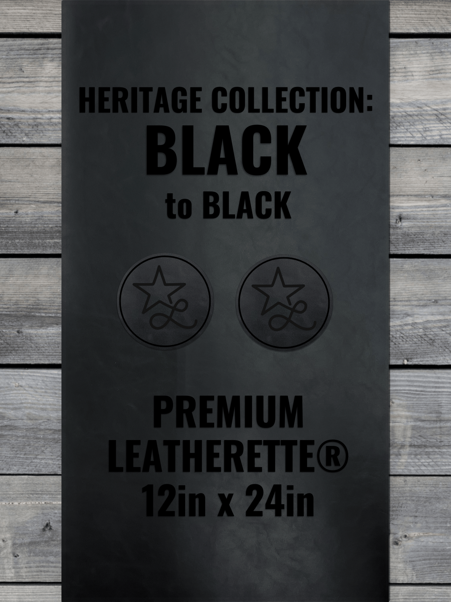 Heritage Collection: Black / Black Durra-Bull Premium Leatherette® Sheets (12x24)