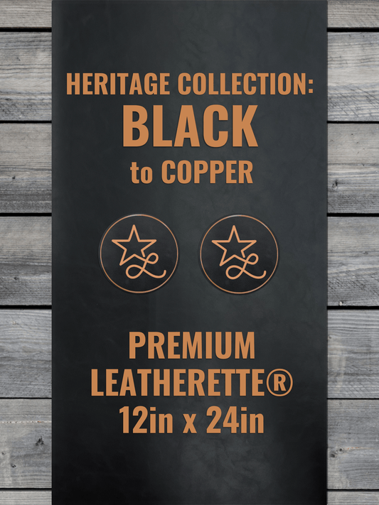 Heritage Collection: Black / Copper Durra-Bull Premium Leatherette® Sheets (12x24)