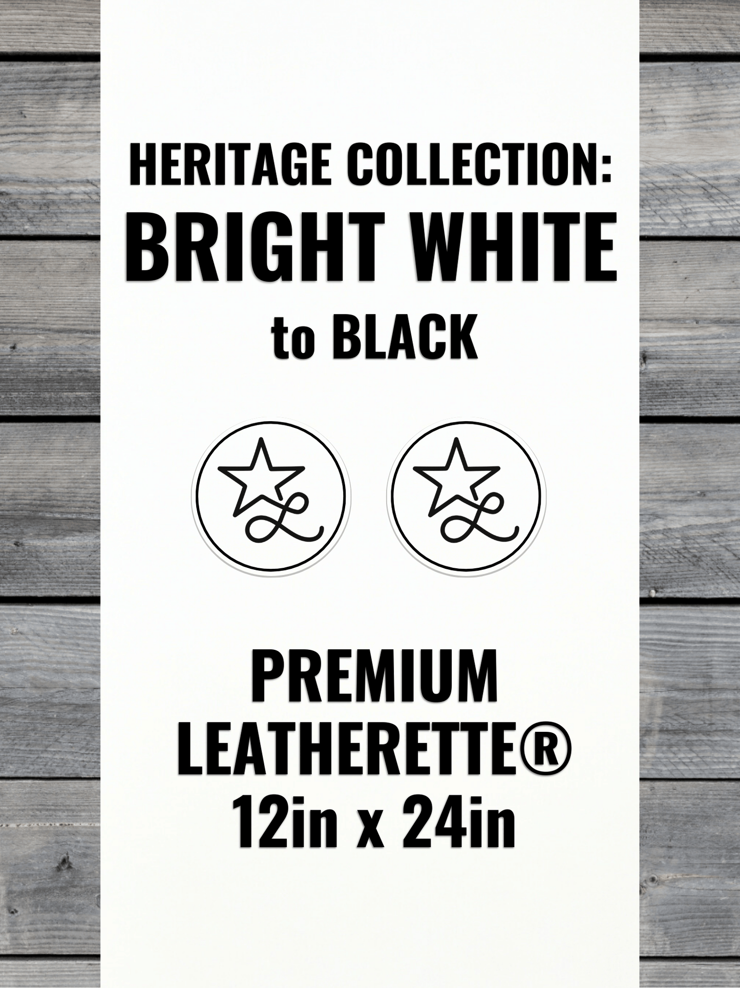 Heritage Collection: Bright White / Black Durra-Bull Premium Leatherette® Sheets (12x24)