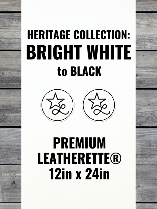 Heritage Collection: Bright White / Black Durra-Bull Premium Leatherette® Sheets (12x24)