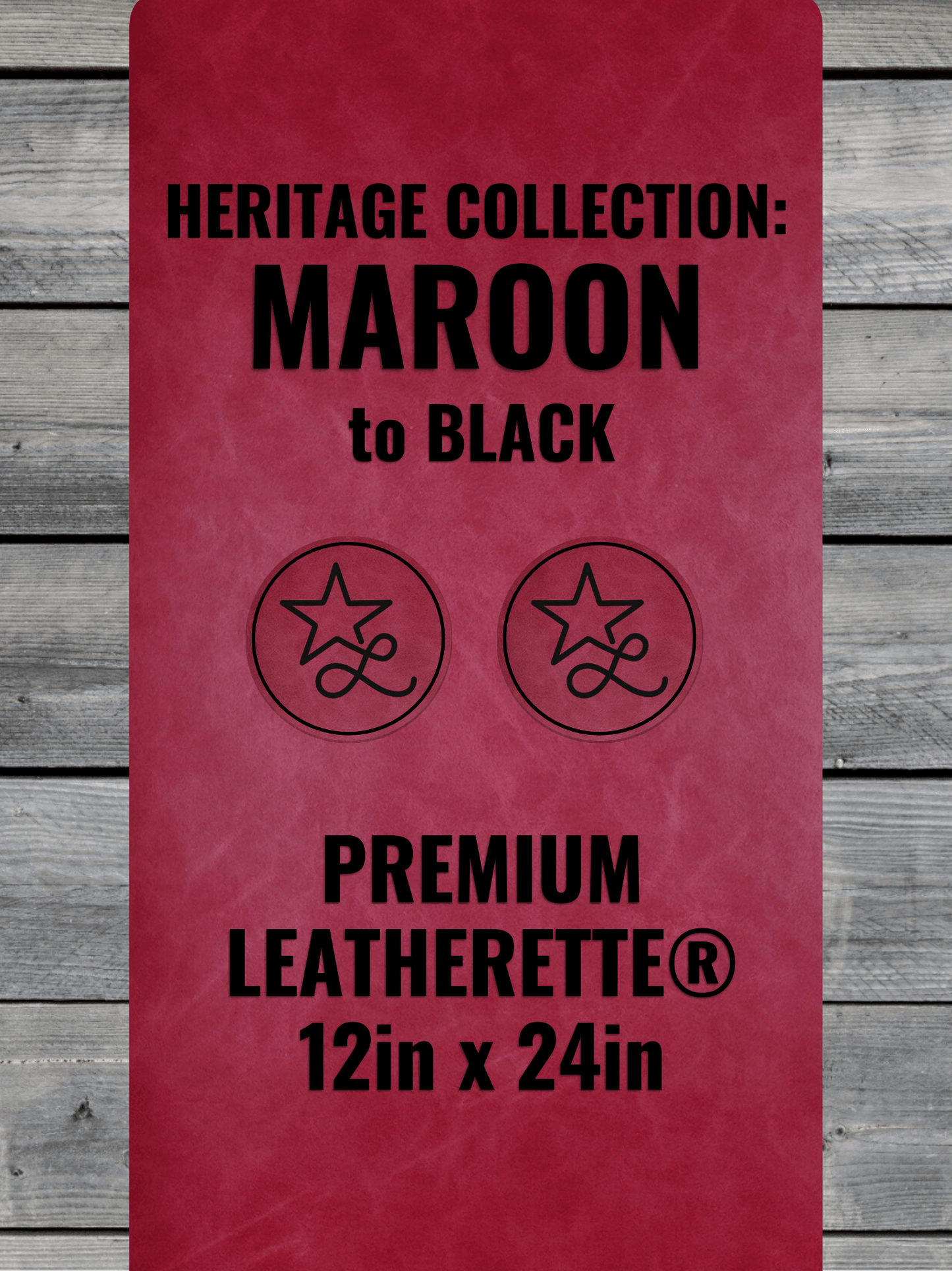 Heritage Collection: Maroon / Black Durra-Bull Premium Leatherette® Sheets (12x24)