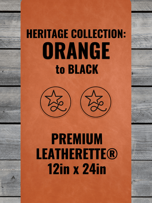 Heritage Collection: Orange / Black Durra-Bull Premium Leatherette® Sheets (12x24)