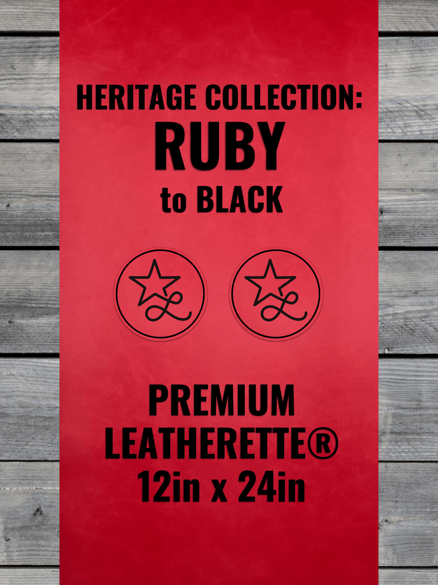 Heritage Collection: Ruby / Black Durra-Bull Premium Leatherette®Sheets (12x24)