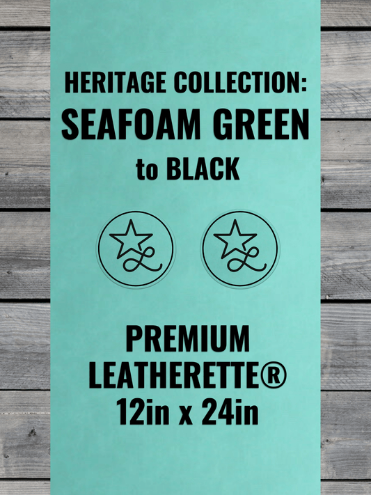 Heritage Collection: Seafoam Green / Black Durra-Bull Premium Leatherette® Sheets (12x24)