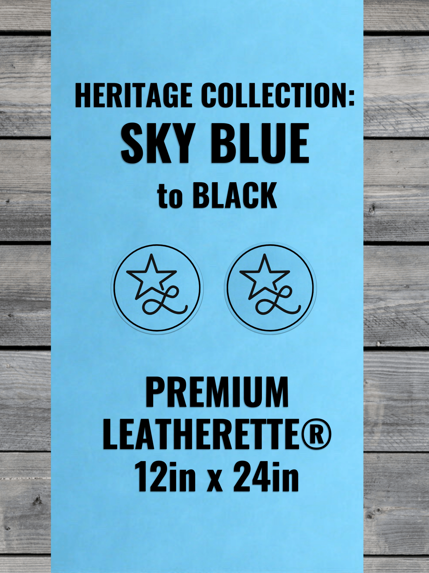 Heritage Collection: Sky Blue / Black Durra-Bull Premium Leatherette® Sheets (12x24)