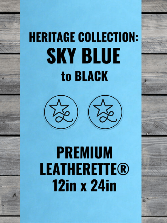 Heritage Collection: Sky Blue / Black Durra-Bull Premium Leatherette® Sheets (12x24)
