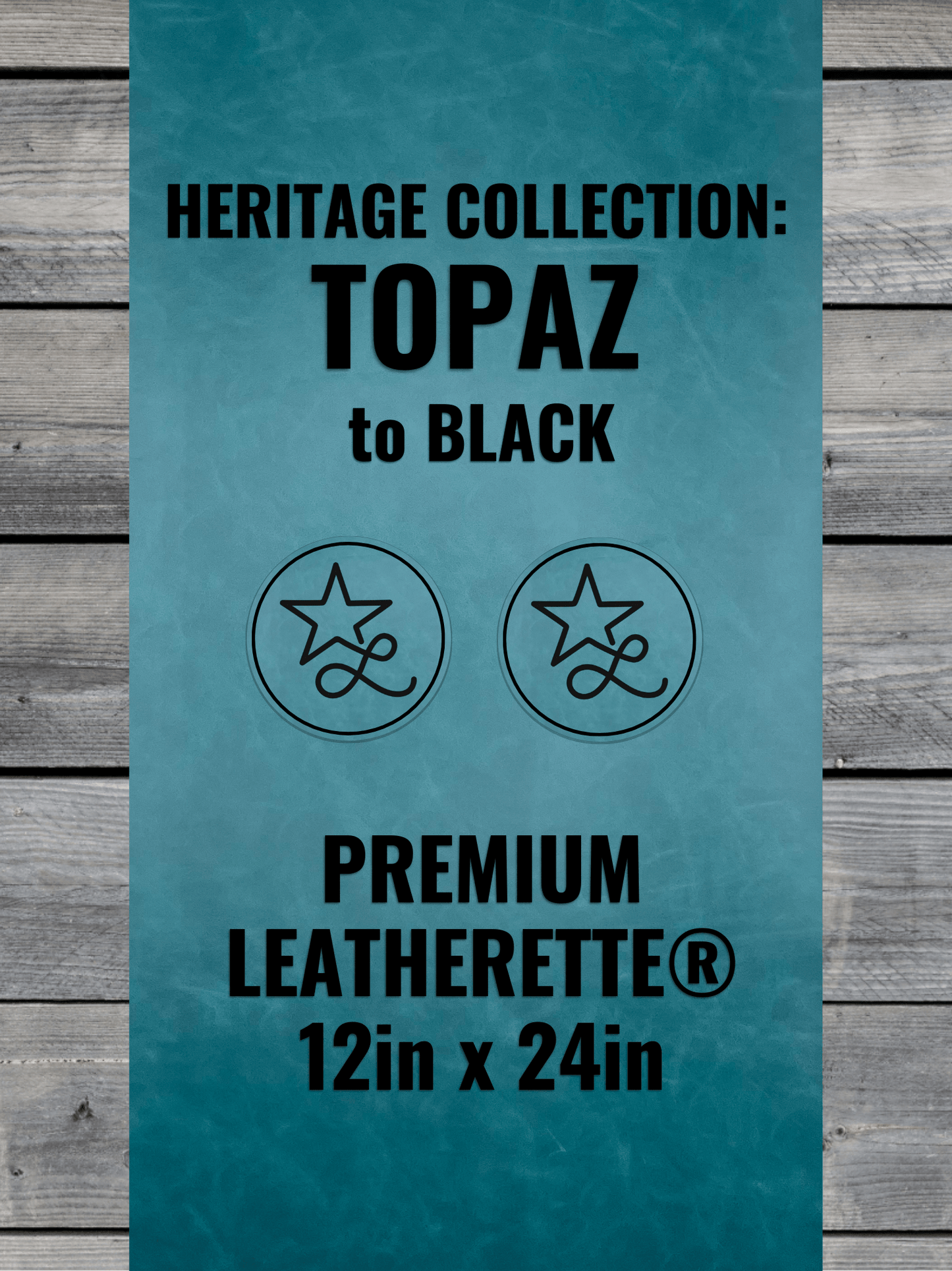 Heritage Collection: Topaz / Black Durra-Bull Premium Leatherette® Sheets (12x24)