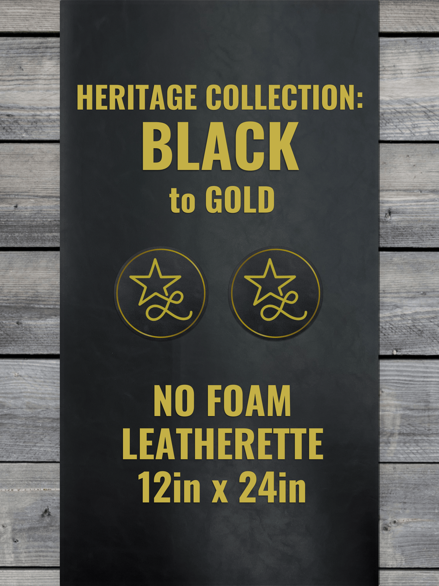 NO-FOAM Heritage Collection Black/Gold Durra-Bull Leatherette Sheets (12x24)