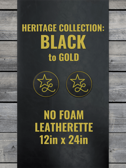 NO-FOAM Heritage Collection Black/Gold Durra-Bull Leatherette Sheets (12x24)