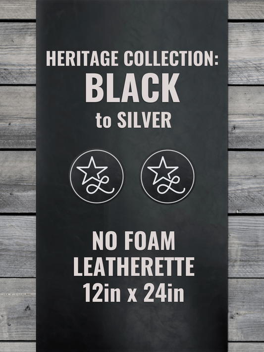 NO-FOAM Heritage Collection Black/Silver Durra-Bull Leatherette Sheets (12x24)