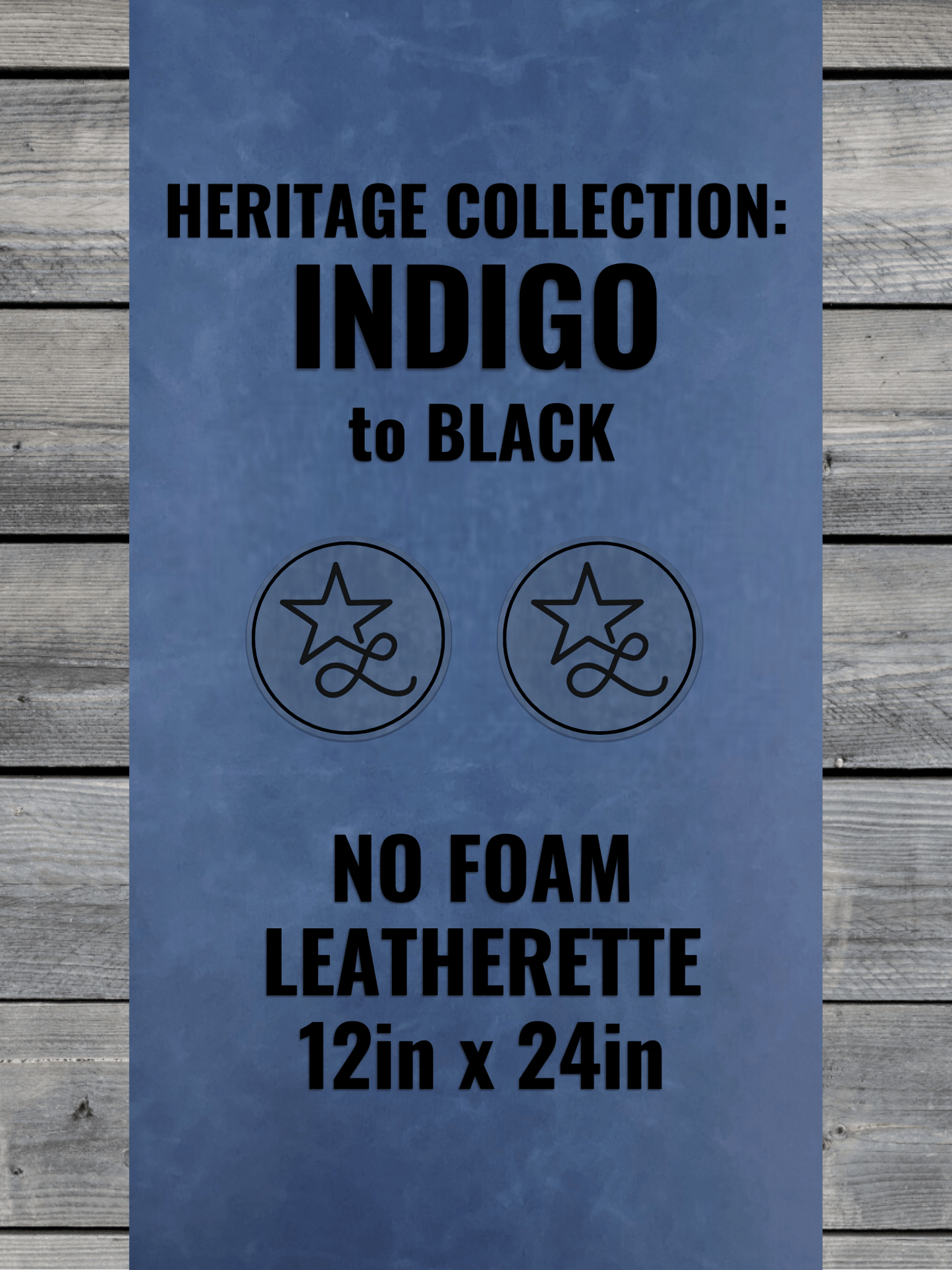 NO-FOAM Heritage Collection Indigo/Black Durra-Bull Leatherette Sheets (12x24)