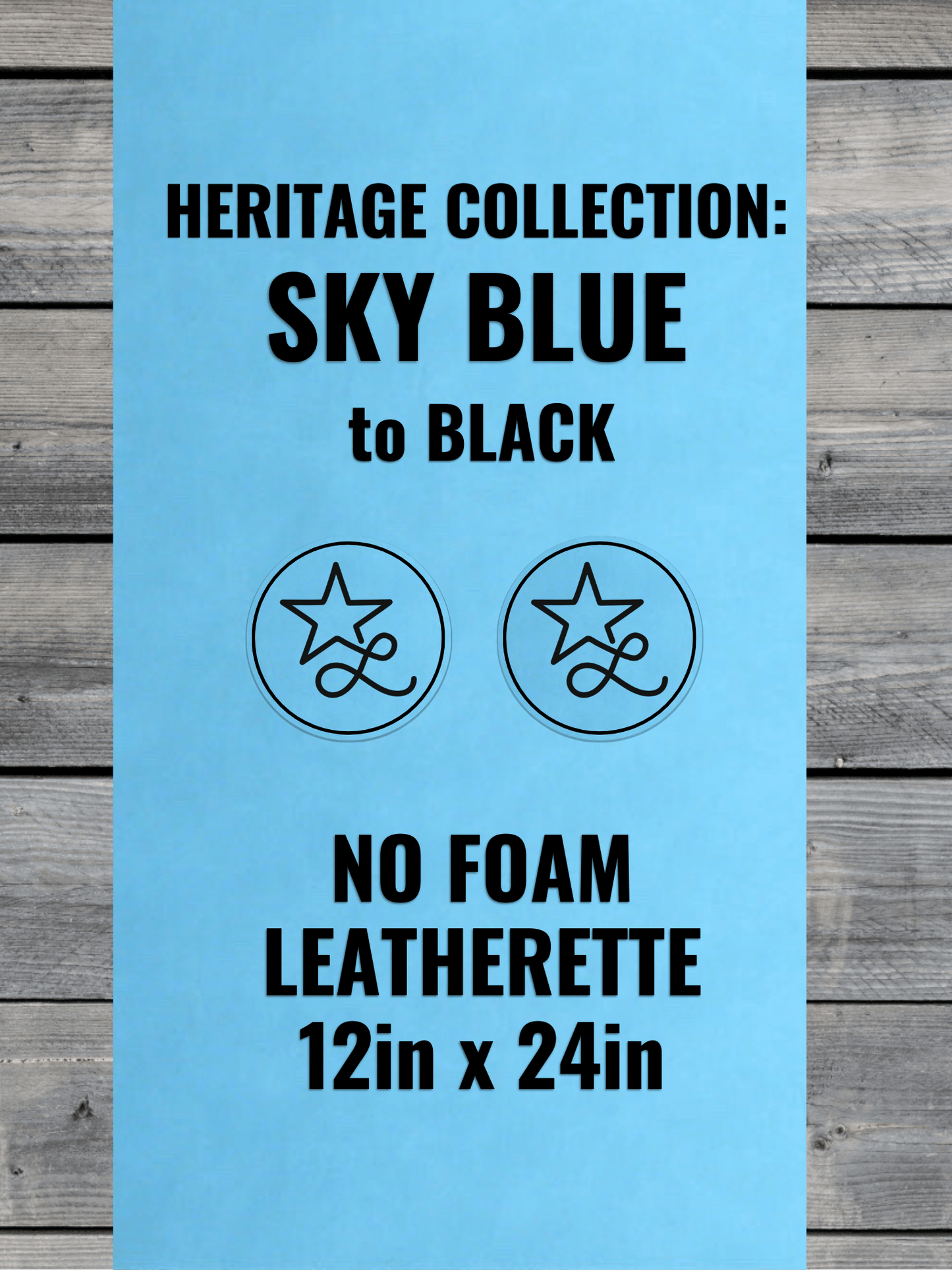 NO-FOAM Heritage Collection Sky Blue/Black Durra-Bull Leatherette Sheets (12x24)