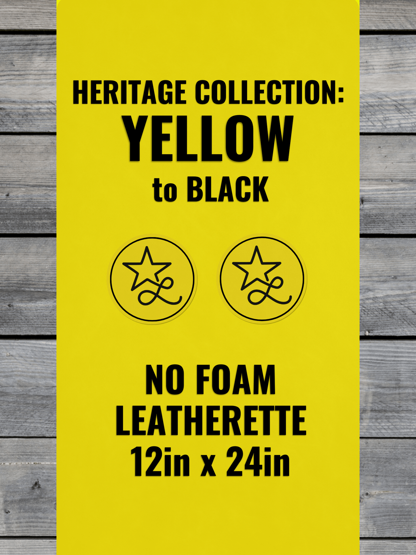 NO-FOAM Heritage Collection Yellow/Black Durra-Bull Leatherette Sheets (12x24)